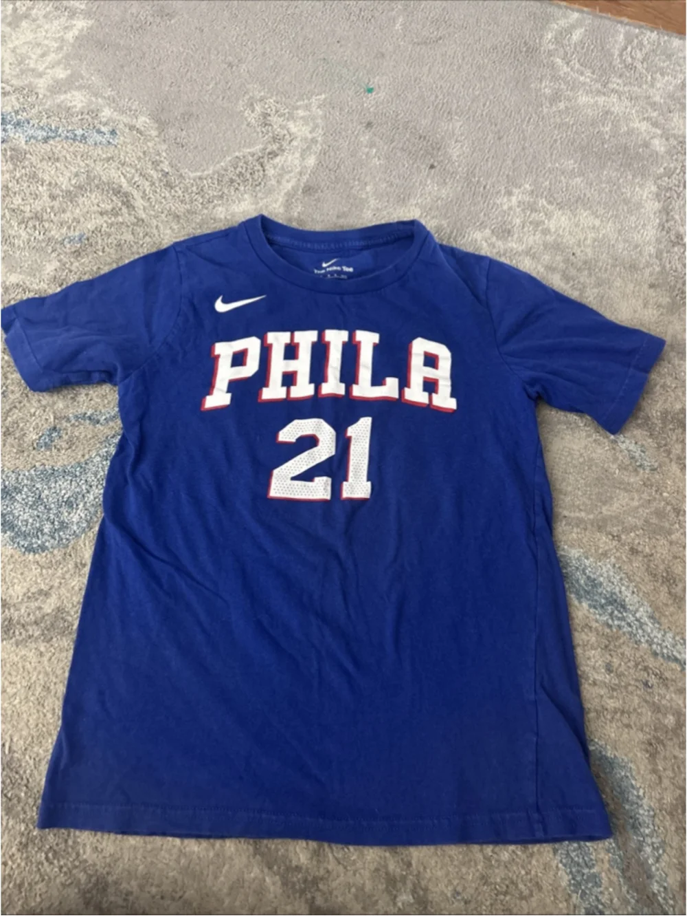 Philadelphia 76ers Joel Embiid #21 The Nike Tee T-shirt Youth M 10-12